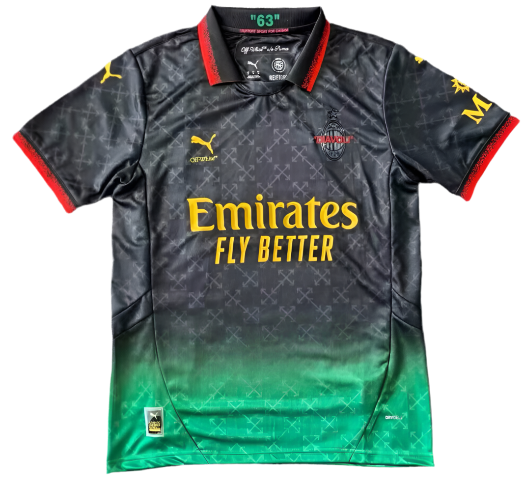 AC Milan FC X Off-White 24/25 Fourth Jersey - Black